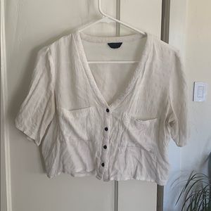 Topshop button down crop top blouse!